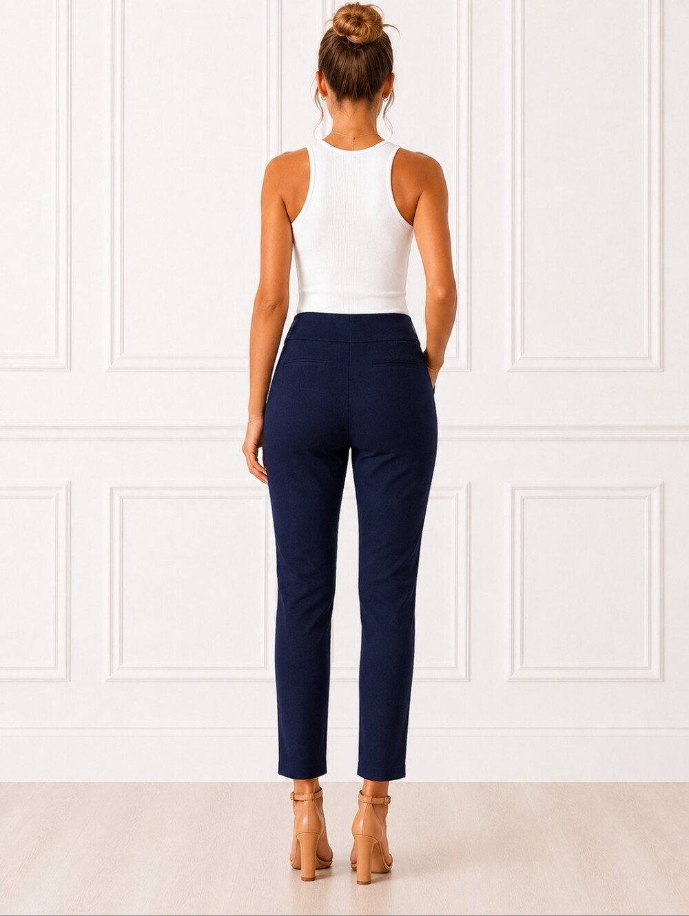 Hilary Radley Denim Look Stretch Pull-On Ankle Pants | Size M | Cotton Blend | - Picture 2 of 9